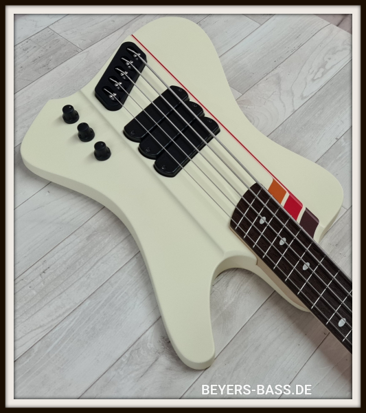 Preview: Dingwall D-Roc Custom Shop 5-String, 3 Pickups, Custom Color Creme White/70's Striping Gloss